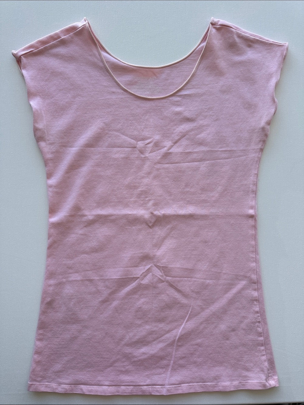 DownEast Pale Pink Scoop Neck Short Sleeve Tee